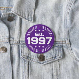 Vintage Est. 1997 Limited Edition Text 7.5 Cm Round Badge