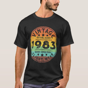 Vintage Established 1983 40th Birthday Party Retro T-Shirt