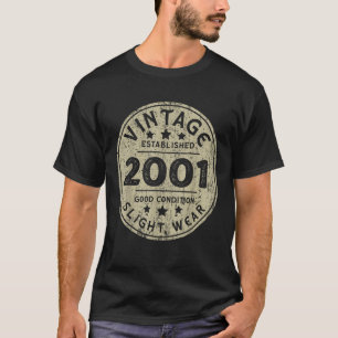 Vintage established 2001 21st Birthday Party Retro T-Shirt
