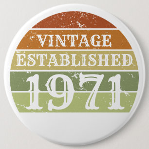 Vintage Established Men Women Distressed Sunset 6 Cm Round Badge