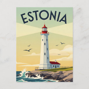 Vintage Estonia Lighthouse Travel Postcard