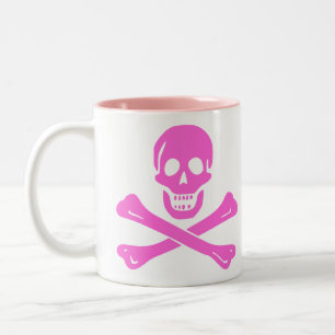 Vintage Etching Jolly Roger Graphic Two-Tone Coffee Mug