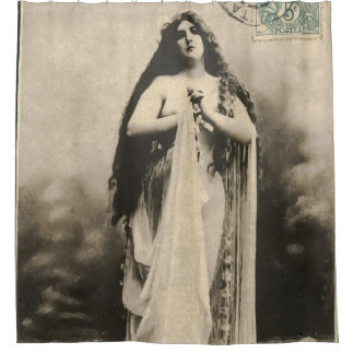 Vintage Ethereal Goddess Postcard Shower Curtain