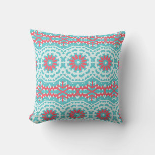 Vintage ethnic colourful bohemian pattern in brigh cushion