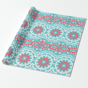 Vintage ethnic colourful bohemian pattern in brigh wrapping paper