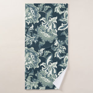 Vintage ethnic floral seamless pattern. folkloric bath towel