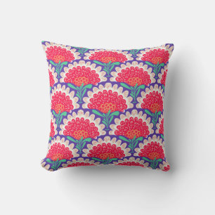 Vintage ethnic pattern with flowers. Floral design Cushion