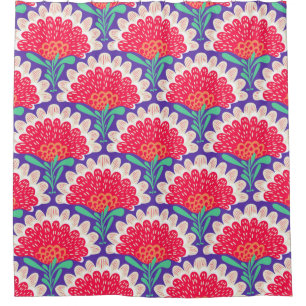 Vintage ethnic pattern with flowers. Floral design Shower Curtain