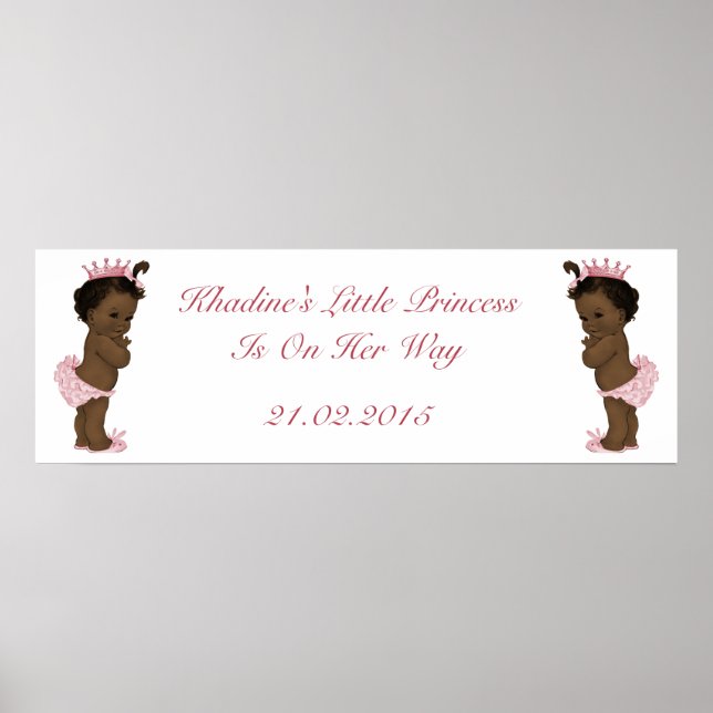 Vintage Ethnic Princess Baby Shower Banner Poster (Front)