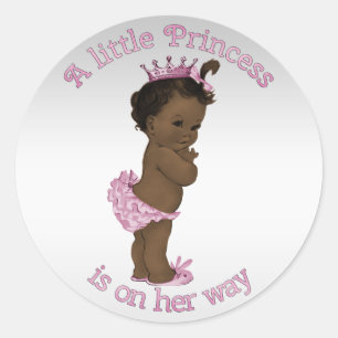 Vintage Ethnic Princess Baby Shower Classic Round Sticker