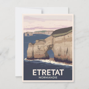 Vintage Étretat Normandie Cliffs Arch Travel Postcard