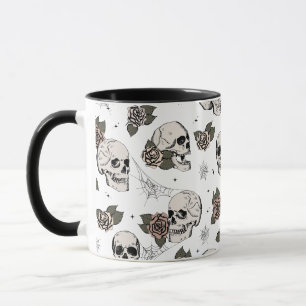 Vintage Eucalyptus Skulls and Roses Mug