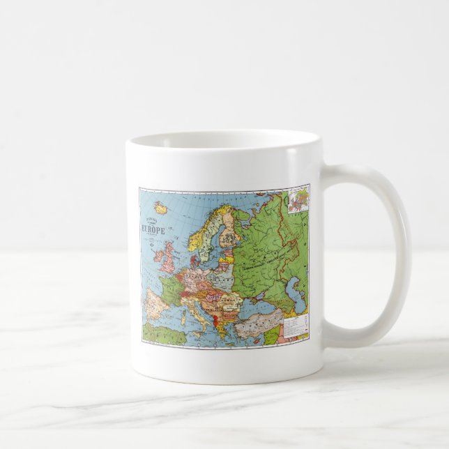 Vintage Europe 20th Century General Map Coffee Mug (Right)