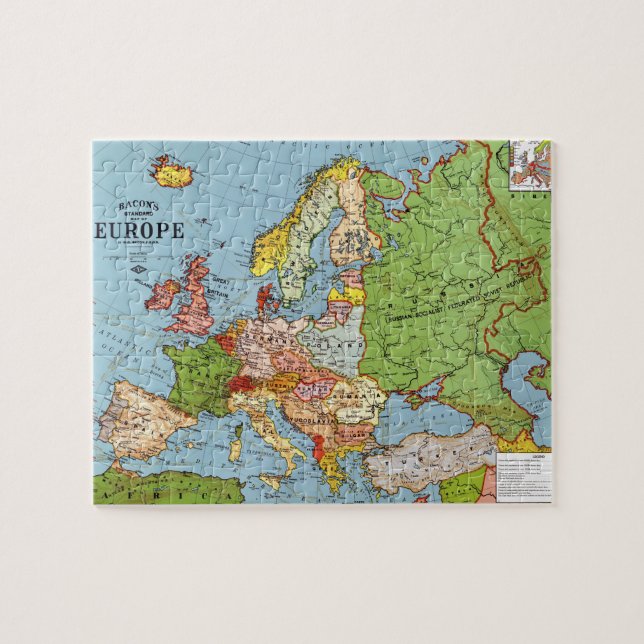 Vintage Europe 20th Century General Map Jigsaw Puzzle (Horizontal)