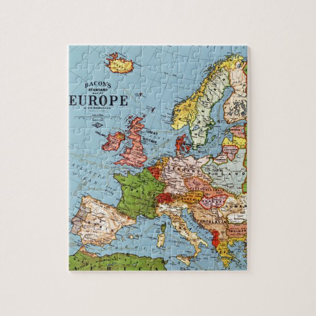 Vintage Europe 20th Century General Map Jigsaw Puzzle (Vertical)