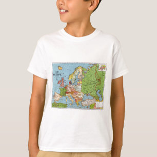 Vintage Europe 20th Century General Map T-Shirt
