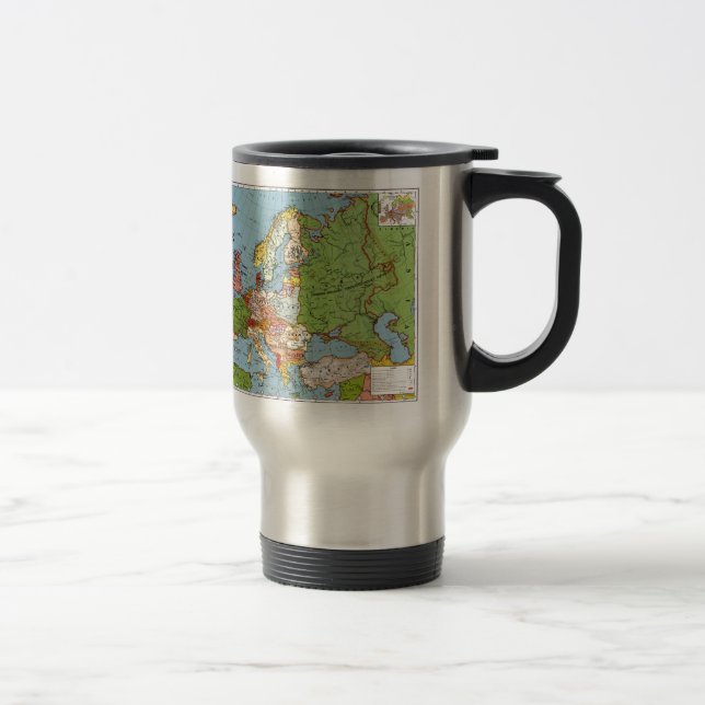 Vintage Europe 20th Century General Map Travel Mug (Right)