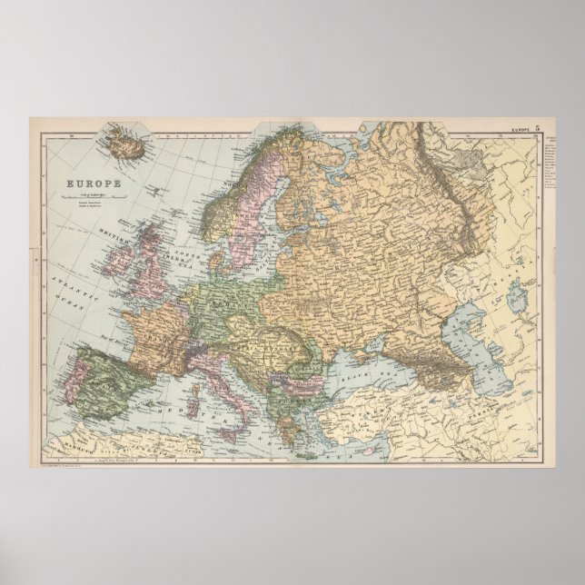 Vintage Europe Map Poster (Front)