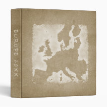 Vintage Europe Map Vacation Photo Album Year