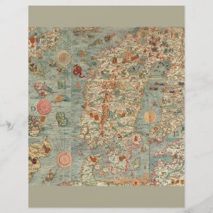 Vintage Europe old map cartography geographical