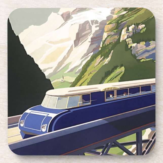 Vintage Europe Rail Travel Coaster (Front)