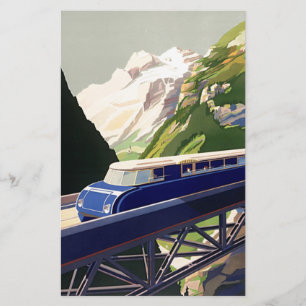 Vintage Europe Rail Travel Stationery