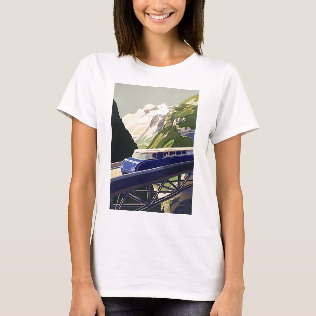 Vintage Europe Rail Travel T-Shirt (Front)
