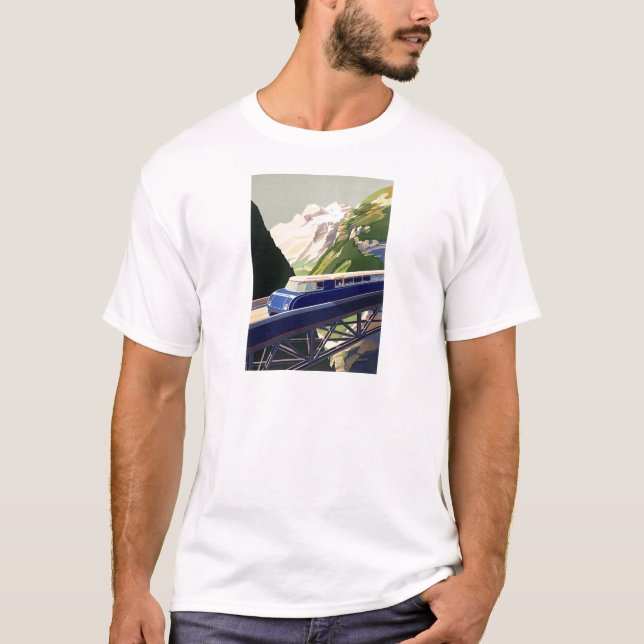 Vintage Europe Rail Travel T-Shirt (Front)