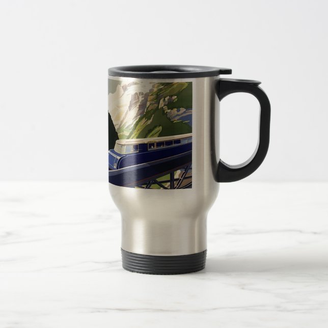 Vintage Europe Rail Travel Travel Mug (Right)