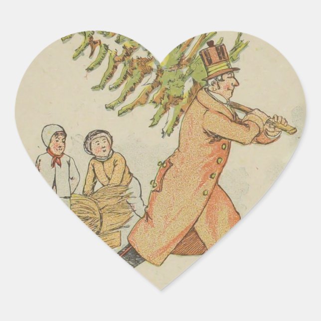 Vintage European Christmas Tree Sticker (Front)