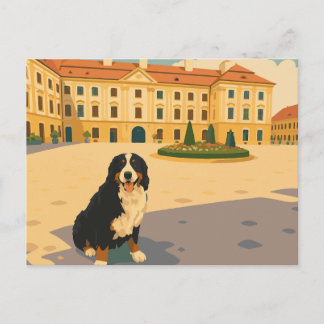 Vintage European City Square with Bernese  Postcard