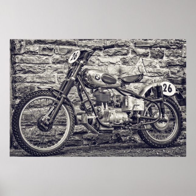 Vintage European Motocross Motorcycle Poster (Front)