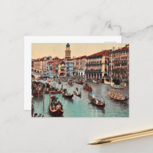 Vintage european postcards grand canal festa