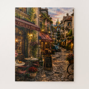 Vintage European Street / Café - Jigsaw Puzzles