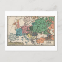 Vintage European Travel Map 