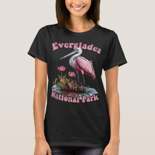 Vintage Everglades National Park Roseate Spoonbill T-Shirt