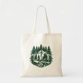 Vintage Evergreen Forest Tote Bag
