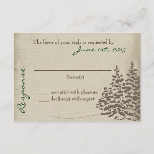 Vintage Evergreen Wedding Response Card