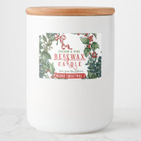 Vintage Evergreens and Red Bow Balsam Candle Label