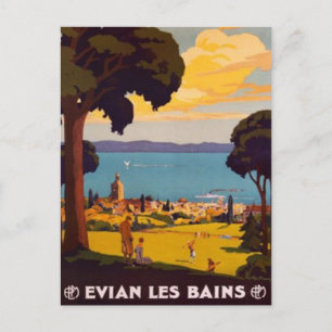 Vintage Évian-les-Bains, Rhône-Alpes, France - Postcard