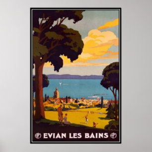 Vintage Évian-les-Bains, Rhône-Alpes, France - Poster
