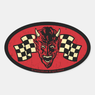 Vintage Evil 009C Oval Sticker