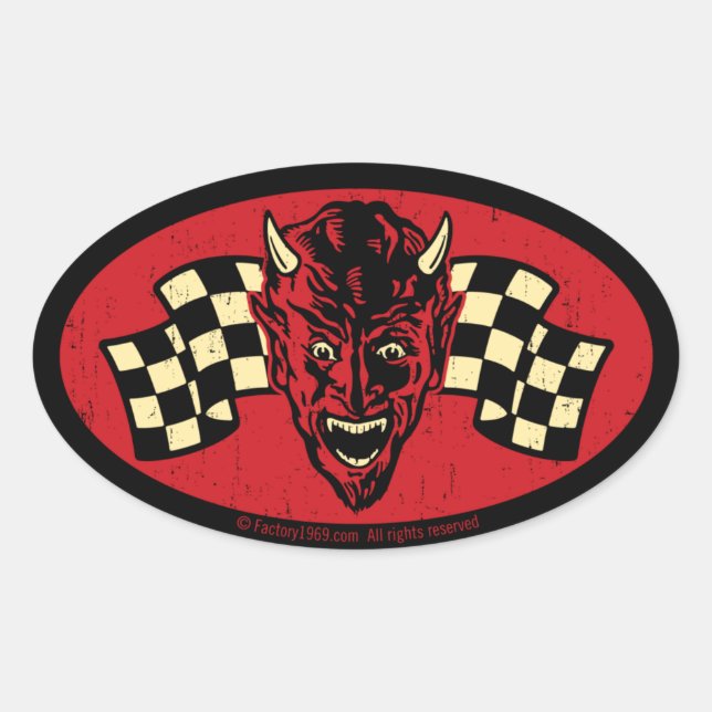 Vintage Evil 009C Oval Sticker (Front)
