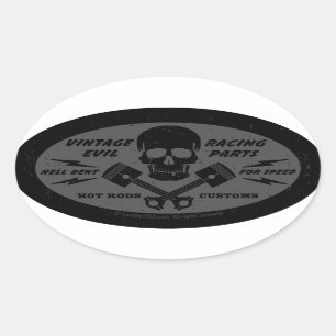 Vintage Evil 012B Oval Sticker