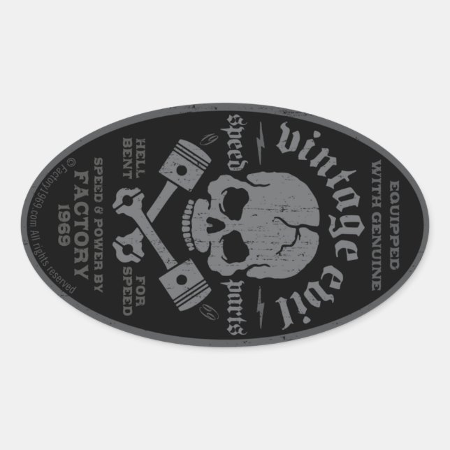 Vintage Evil 014A Oval Sticker (Front)