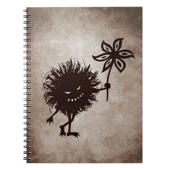 Vintage Evil Bug Gives Flower Notebook (Front)
