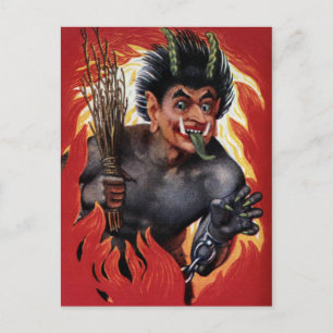 Vintage Evil Krampus Postcard