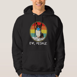 Vintage Ew People Cardigan Welsh Corgi Dog Wearing Hoodie