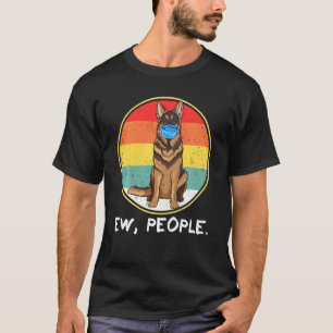 Vintage Ew People German Shepherd Dog Wearing Face T-Shirt