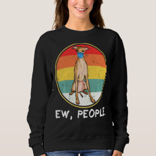 Vintage Ew People Italian Greyhound Dog Wearing Fa Sweatshirt